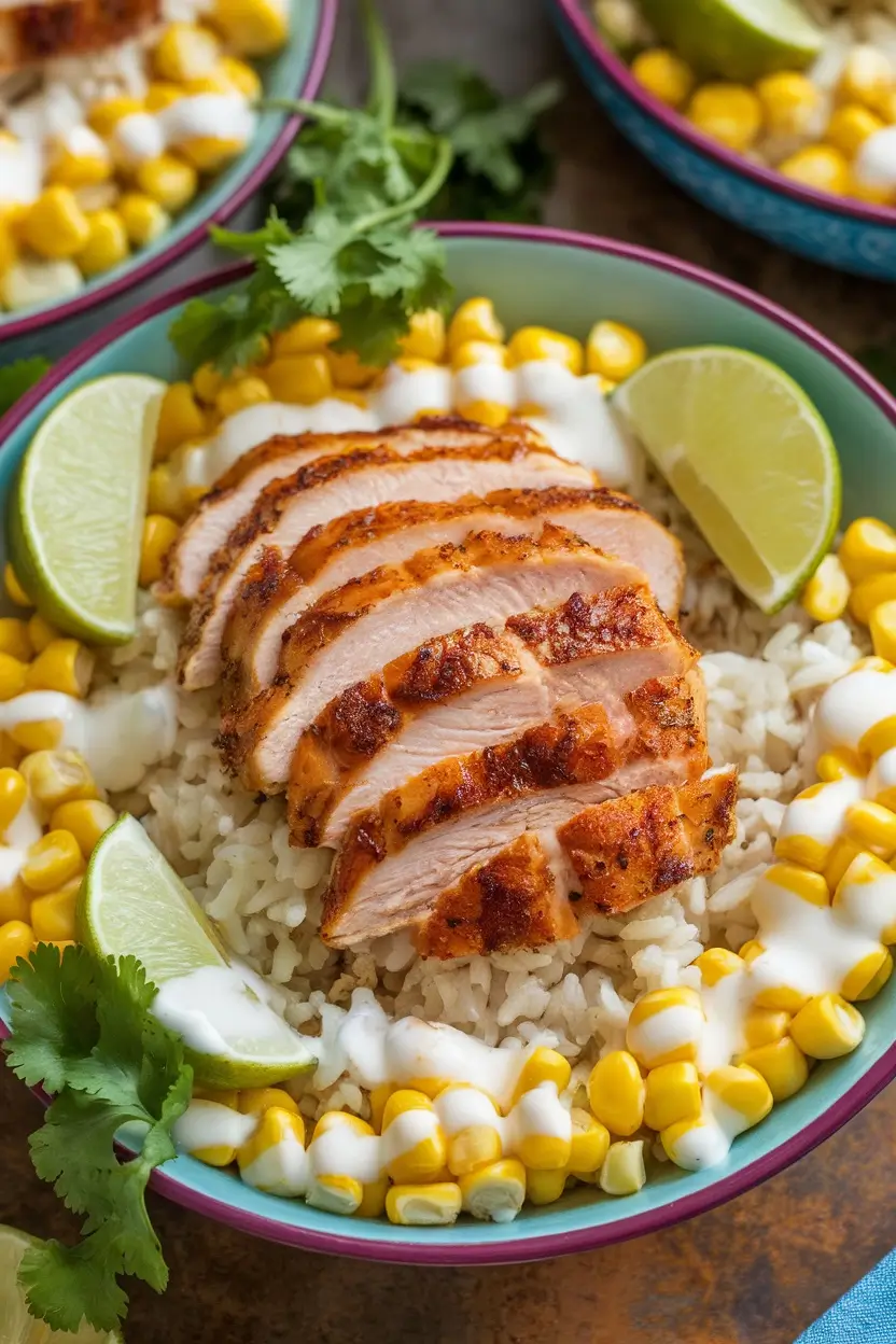 Street Corn Chicken Rice Bowl
