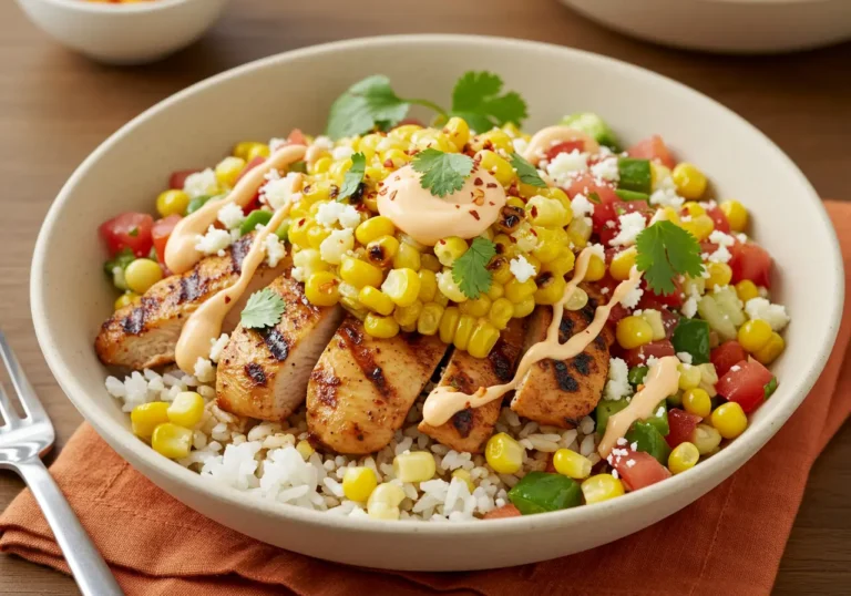 Street Corn Chicken Rice Bowl